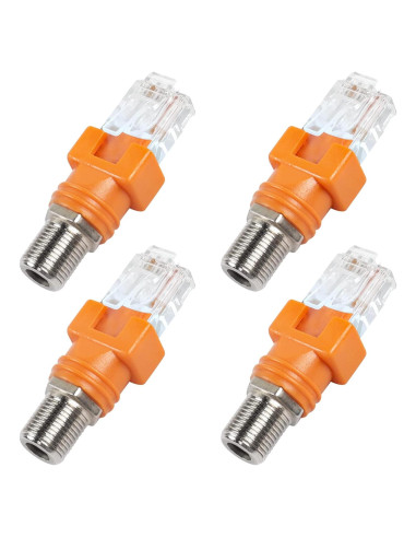 Convertidor RF a RJ45 MEIRIYFA 4PCS Coaxial F Hembra a Macho