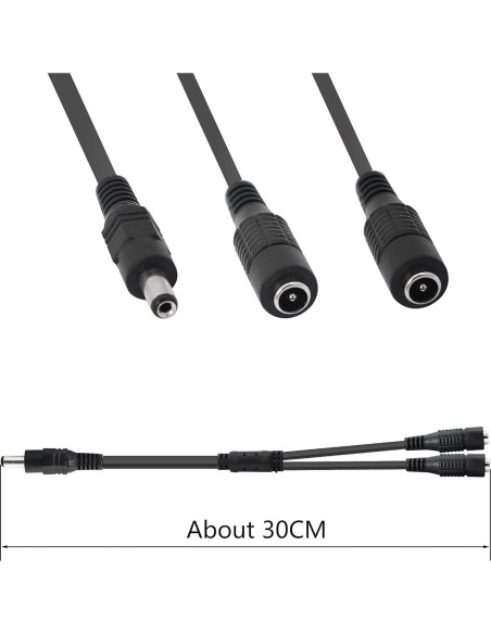 Cable Divisor DC Y 1 Macho a 2 Hembras 30cm FENGQLONG Cable Divisor DC Y 1 Macho a 2 Hembras 30cm FENGQLONG