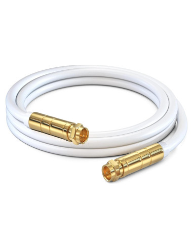 Cable Coaxial RG6 Maximm 1.22m Cuádruple Apantallado Blanco