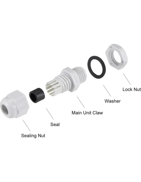10 Piezas Conectores PG7 Nylon Impermeables uxcell 2-5mm 10 Piezas Conectores PG7 Nylon Impermeables uxcell 2-5mm