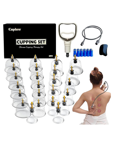 Kit de Ventosas Cupluw 24 Tazas para Masaje y Alivio Dolor Kit de Ventosas Cupluw 24 Tazas para Masaje y Alivio Dolor