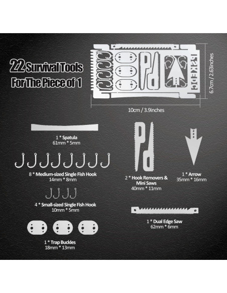 Kit de Supervivencia Hukado 9 Piezas con Multitool Camping Kit de Supervivencia Hukado 9 Piezas con Multitool Camping