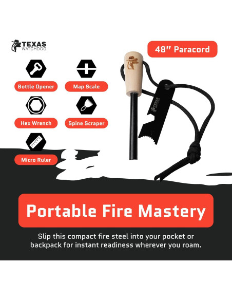 Kit Encendedor de Fuego Texas Watch Dog - Ferrocerio y Acero Kit Encendedor de Fuego Texas Watch Dog - Ferrocerio y Acero