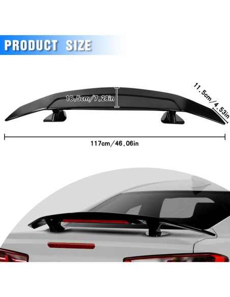 Alerón Trasero Universal Evargc 116.84 cm Negro Brillante Alerón Trasero Universal Evargc 116.84 cm Negro Brillante