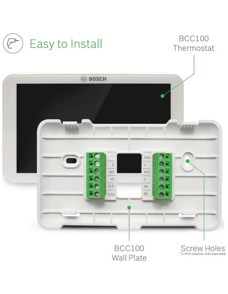 Termostato Inteligente Bosch BCC100 5" Táctil Wi-Fi HVAC Termostato Inteligente Bosch BCC100 5" Táctil Wi-Fi HVAC