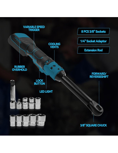 Llave de trinquete eléctrica Makita 3/8" 100 N.m 600 RPM
