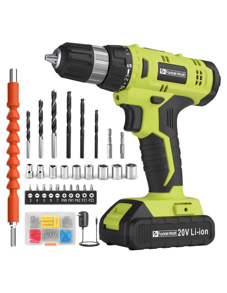 Taladro Inalámbrico FADAKWALT 20V 30N.m con Accesorios Taladro Inalámbrico FADAKWALT 20V 30N.m con Accesorios