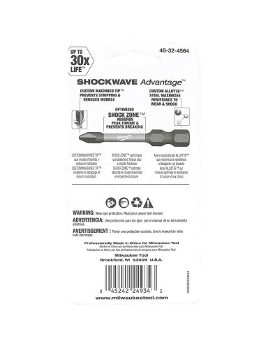 Puntas Phillips Milwaukee 48-32-4564 Shockwave 15 Pzas