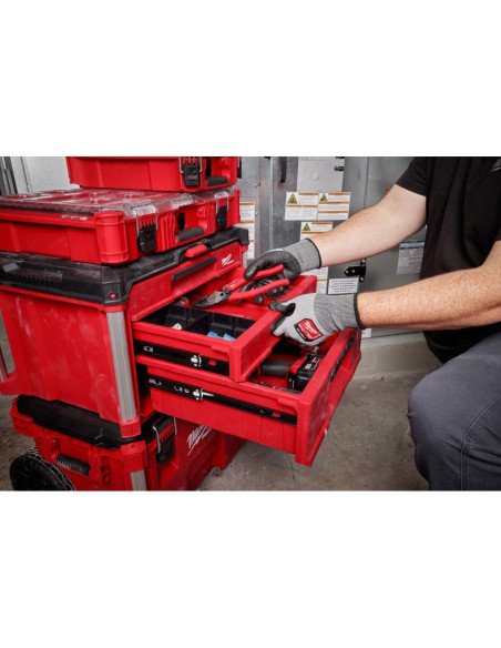 Caja organizadora Milwaukee Packout 3 cajones Multi-Deep Caja organizadora Milwaukee Packout 3 cajones Multi-Deep