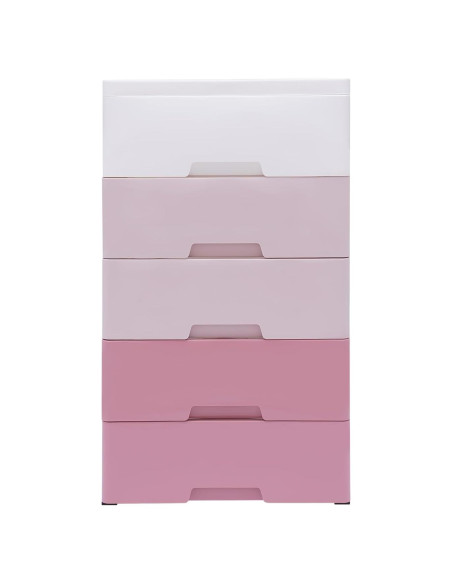 Cajonera de Plástico Rurazong 5 Cajones Rosa Gradiente Cajonera de Plástico Rurazong 5 Cajones Rosa Gradiente