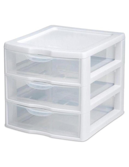 Organizador Mini 3 Cajones Sterilite Blanco - Paquete de 2 Organizador Mini 3 Cajones Sterilite Blanco - Paquete de 2