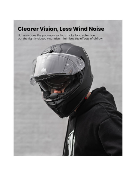Casco de Motocicleta ILM MF567 Doble Visor Negro Mate L Casco de Motocicleta ILM MF567 Doble Visor Negro Mate L