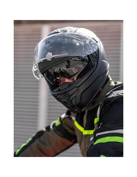 Casco de Motocicleta ILM MF567 Doble Visor Negro Mate L Casco de Motocicleta ILM MF567 Doble Visor Negro Mate L
