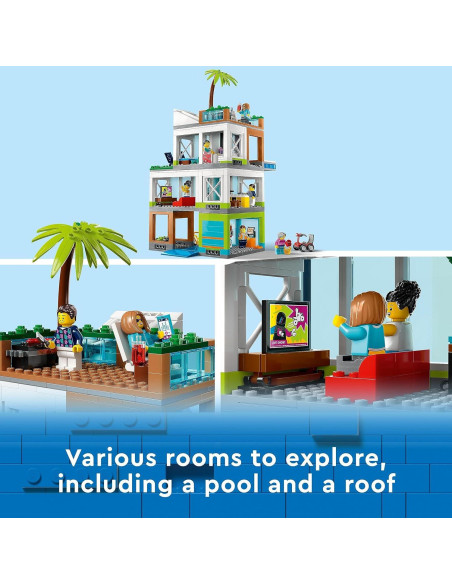 LEGO Edificio de Apartamentos 60365 con 6 Minifiguras LEGO Edificio de Apartamentos 60365 con 6 Minifiguras