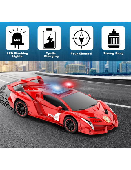 Coche Transformador FDJ P37-5 Rojo con Luz LED y Deriva Coche Transformador FDJ P37-5 Rojo con Luz LED y Deriva