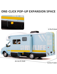 Caravana Juguete WAKAKAC 1/32 Retroceso Luz y Sonido Azul 2