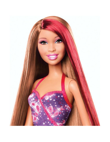 Muñeca Barbie Hairtastic Afroamericana con Cepillo