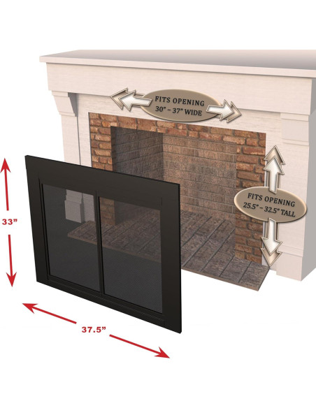 Puerta de vidrio Pleasant Hearth AR-1021 bi-fold negra Puerta de vidrio Pleasant Hearth AR-1021 bi-fold negra