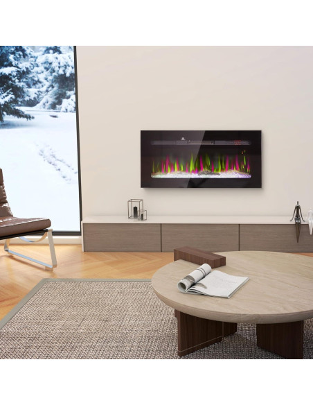 Chimenea Eléctrica Genérico 90 cm Montada Pared 1500W Chimenea Eléctrica Genérico 90 cm Montada Pared 1500W