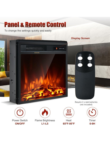 Chimenea Eléctrica ORALNER 45.72 cm con Control Remoto