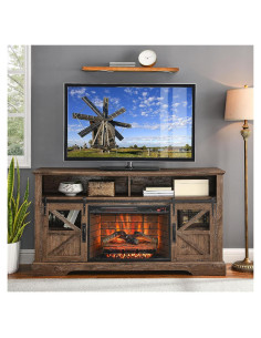 Centro de Entretenimiento con Chimenea Eléctrica 152 cm Genérico