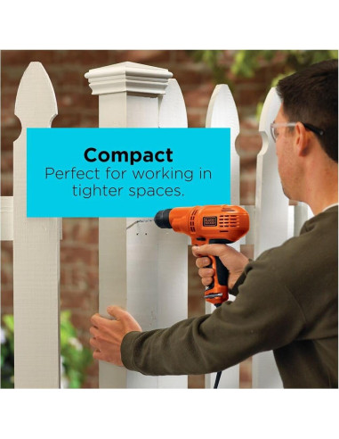 Taladro Eléctrico BLACK+DECKER DR260C 5.5A 10mm Velocidad Variable