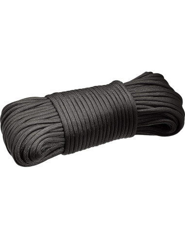 Cuerda Paracord Amazon Basics 550 Tipo III 30m Nylon Negro