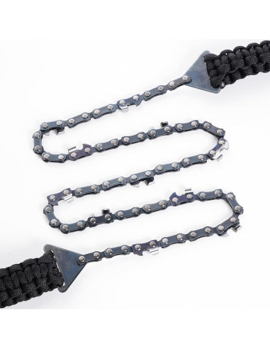 Sierra de Cadena Plegable Sucrain 61 cm Paracord Negro 11 Dientes