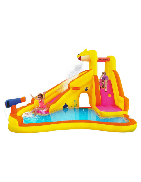 Casa de Rebote Inflable Baby Shark con Tobogán Curvo y Piscina Casa de Rebote Inflable Baby Shark con Tobogán Curvo y Piscina