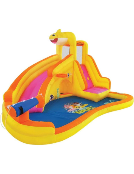 Casa de Rebote Inflable Baby Shark con Tobogán Curvo y Piscina Casa de Rebote Inflable Baby Shark con Tobogán Curvo y Piscina