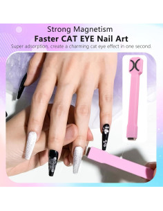 Imán de Ojo de Gato 3 en 1 Honey Joy Rosa para Uñas 2