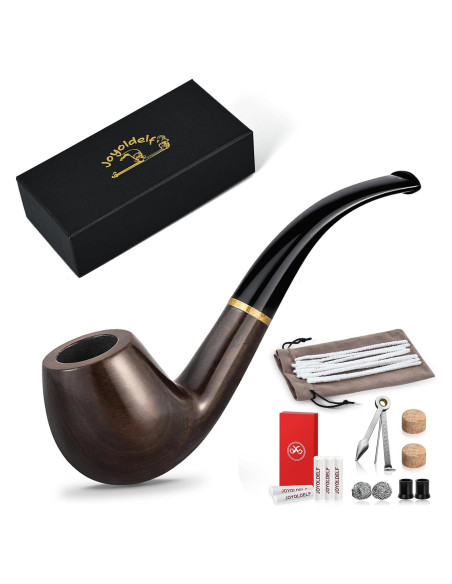 Juego de Pipas de Tabaco Joyoldelf Ébano Hecho a Mano con Accesorios Juego de Pipas de Tabaco Joyoldelf Ébano Hecho a Mano con Accesorios
