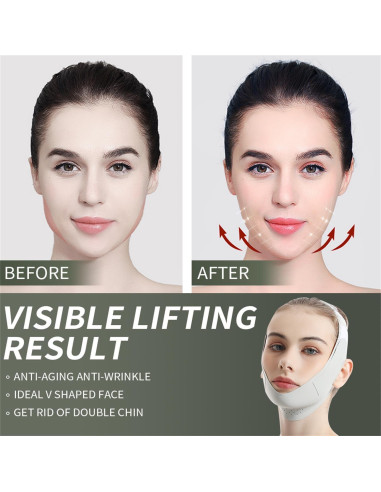 Correa Facial Reutilizable Habodd para Levantamiento de Papada Verde