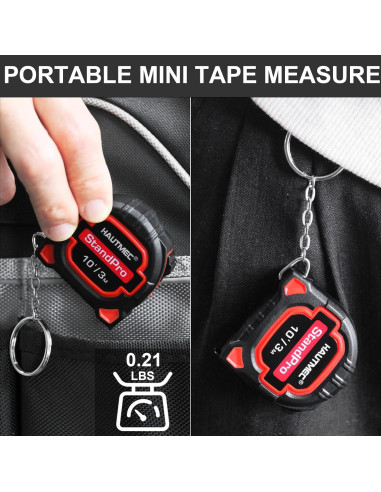 Cinta Métrica Mini 3 Pcs HAUTMEC 25.4 cm Escala Métrica