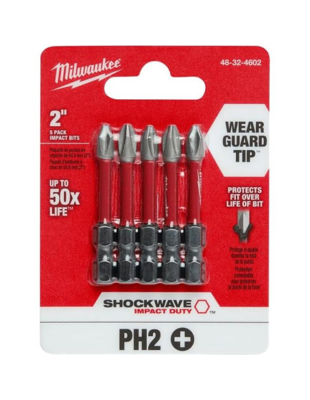 Puntas Phillips Milwaukee 48-32-4602 Paquete de 5 Unidades Puntas Phillips Milwaukee 48-32-4602 Paquete de 5 Unidades