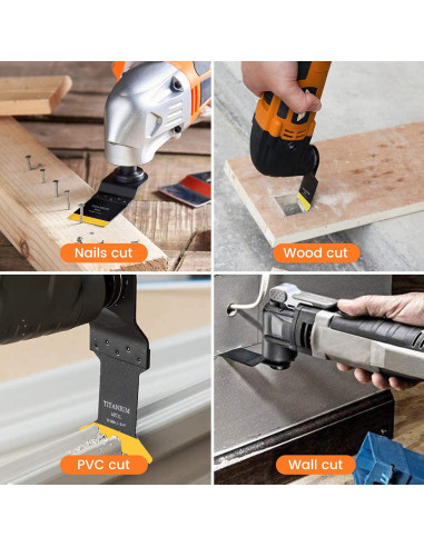 Juego de Hojas Oscilantes de Titanio JTWEB 10PCS para Metal y Madera