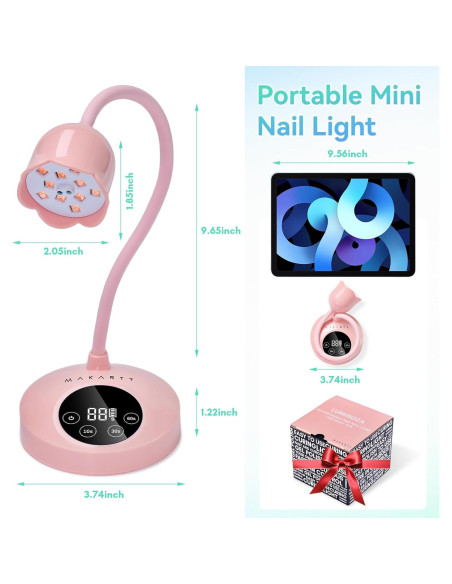 Lámpara UV para Uñas Makartt Rosa 30W Recargable con Sensor Lámpara UV para Uñas Makartt Rosa 30W Recargable con Sensor