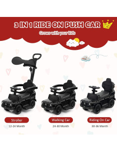 Coche Empujable 3 en 1 Costzon Mercedes Benz Negro 2