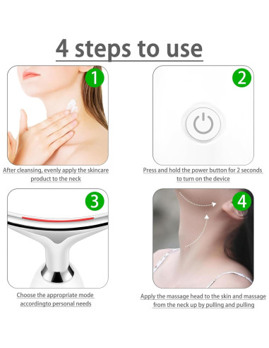 Masajeador Facial y de Cuello JURP ES-1081 con 3 LED