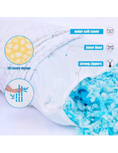Almohadas Enfriadoras SUPA MODERN Queen 2 Piezas Espuma Gel 2