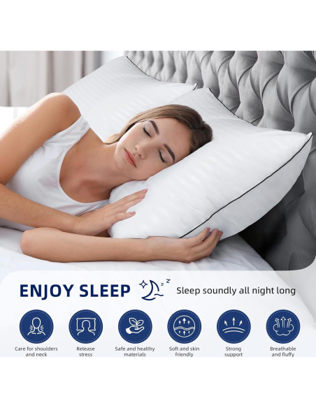 Juego de 2 Almohadas HYLEORY Queen Suaves y Transpirables Juego de 2 Almohadas HYLEORY Queen Suaves y Transpirables