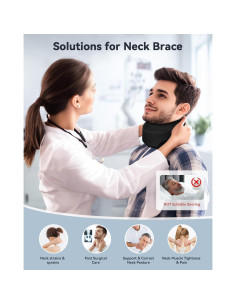 Collarín Cervical Qwnccet Negro Mediano 32-40.6 cm Soporte 2