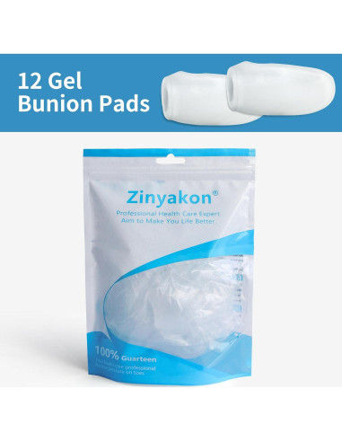 Protectores de Juanetes Zinyakon - 12 Almohadillas de Gel