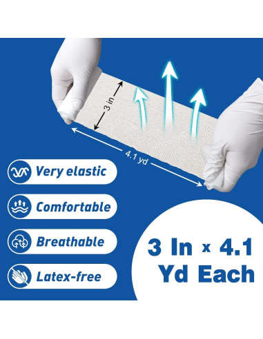 AZEN Gasa Médica Premium 25 Rollos 7,62 cm x 3,75 m