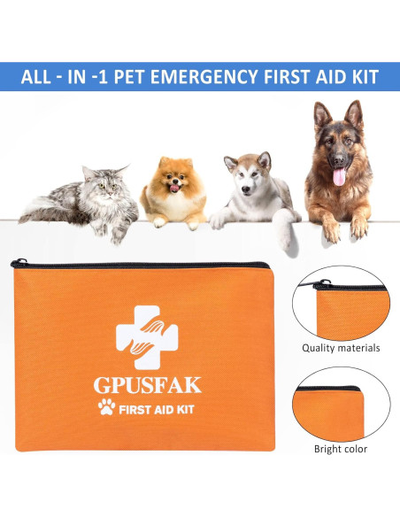 Kit de Primeros Auxilios para Perros GPUSFAK - 25.5x15.8cm Kit de Primeros Auxilios para Perros GPUSFAK - 25.5x15.8cm