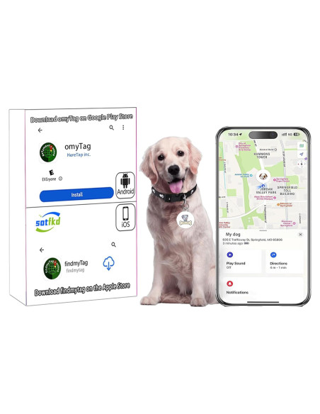 Rastreador GPS para Perros Sotfkd - Collar Impermeable Rastreador GPS para Perros Sotfkd - Collar Impermeable