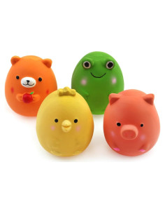 Juguetes para Perros Pequeños Chiwava 4 Piezas Goma Squeak