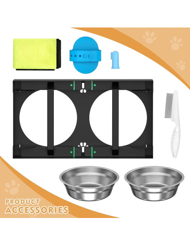 Cuencos Elevados para Perros Enayplon con 2 Cuencos de Acero