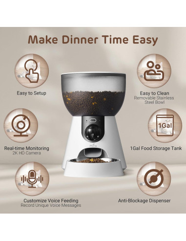 Alimentador Automático Inteligente iPettie F4-C 4L con Cámara 2K