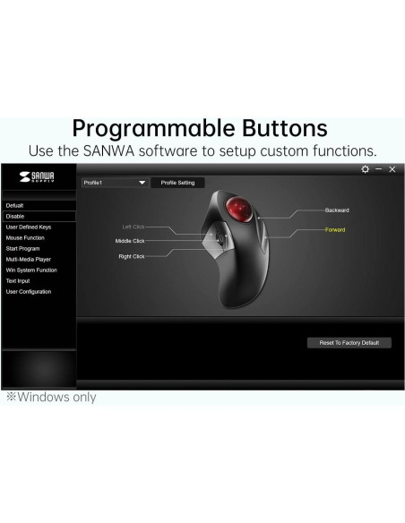Ratón Ergonómico con Cable Sanwa GMATB137, Óptico, 44mm Ratón Ergonómico con Cable Sanwa GMATB137, Óptico, 44mm